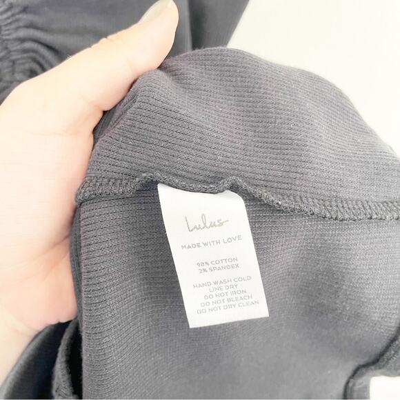 LULUS Go With You Black Ribbed Ruched Cutout Bodycon Dress Size Medium - Picture 5 of 10